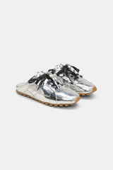 Dorothee Schumacher Sneaker-Style Mules in Silver Vancouver. Shop Online or in Store.