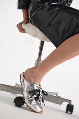 Dorothee Schumacher Sneaker-Style Mules in Silver Vancouver. Shop Online or in Store.