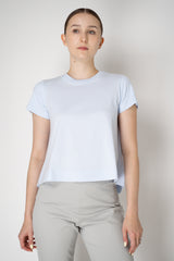 Dorothee Schumacher Stretch Cotton Flared T-Shirt in Light Blue Vancouver. Shop Online or in Store