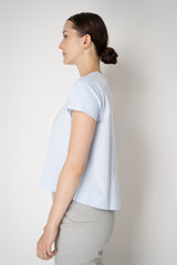 Dorothee Schumacher Stretch Cotton Flared T-Shirt in Light Blue Vancouver. Shop Online or in Store