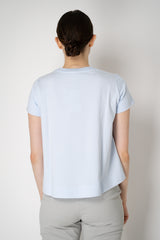 Dorothee Schumacher Stretch Cotton Flared T-Shirt in Light Blue Vancouver. Shop Online or in Store
