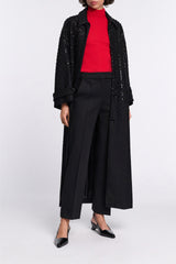 Dorothee Schumacher Stretch Knit Punto Milano Flared Pants in Black Vancouver. Shop Online or in Store.