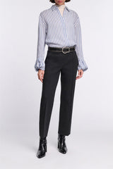 Dorothee Schumacher Stretch Knit Punto Milano Flared Pants in Charcoal Vancouver. Shop Online or in Store.