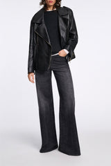 Dorothee Schumacher Stretch Knit Viscose Cashmere Long Sleeve Top in Black Vancouver. Shop Online or in Store.