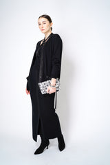 Dorothee Schumacher Stretch Merino Skirt with Foil Print in Black Vancouver. Shop Online or in Store.
