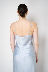 Dorothee Schumacher Stretch Silk-Satin V-neck Camisole in Light Blue Vancouver. Shop Online or in Store.