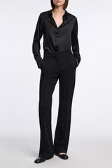Dorothee Schumacher Stretch Silk Satin Blouse in Black Vancouver. Shop Online or in Store.