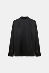 Dorothee Schumacher Stretch Silk Satin Blouse in Black Vancouver. Shop Online or in Store.