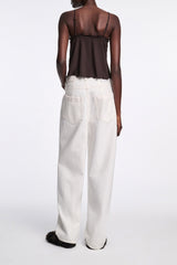 Dorothee Schumacher Tapered Leg Mid Rise Baggy Jeans in White Vancouver. Shop Online or in Store.