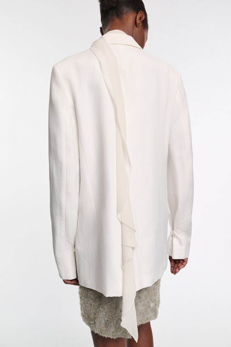 Dorothee Schumacher Technical Linen Blazer in White Vancouver. Shop Online or in Store.