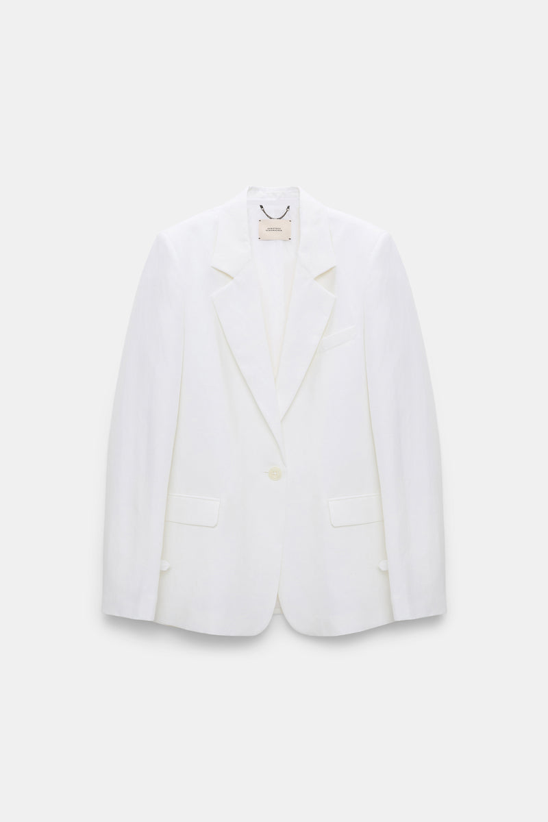Dorothee Schumacher Technical Linen Blazer in White Vancouver. Shop Online or in Store.