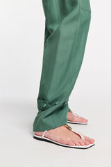 Dorothee Schumacher Technical Linen O-Leg Pants in Green Vancouver. Shop Online or in Store.