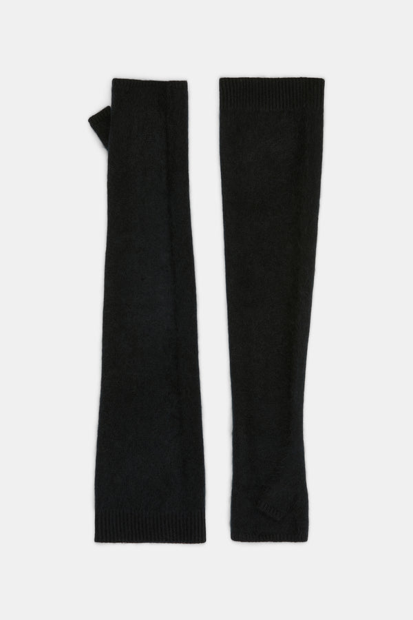 Dorothee Schumacher Virgin Merino-Cashmere Fuzzy Knit Arm-Warmers in Black Vancouver. Shop Online or in Store.