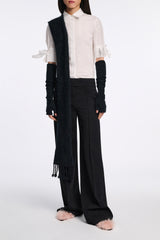 Dorothee Schumacher Virgin Merino-Cashmere Fuzzy Knit Arm-Warmers in Black Vancouver. Shop Online or in Store.