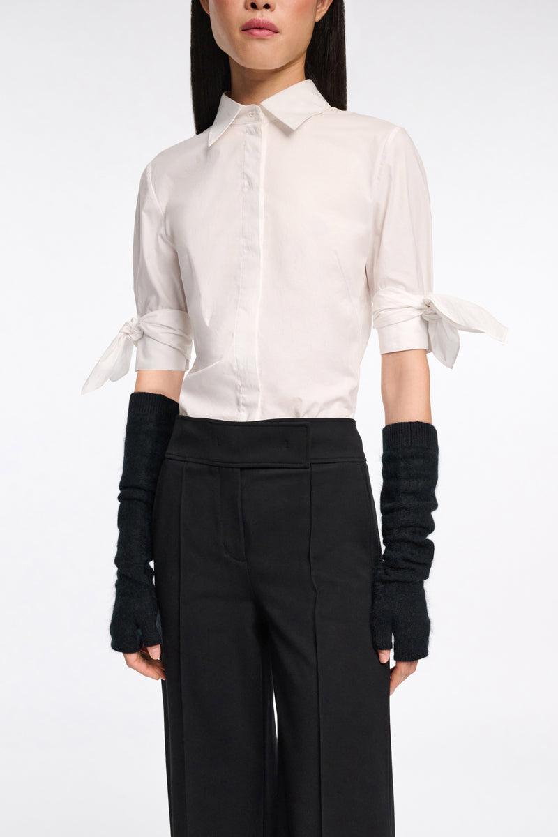 Dorothee Schumacher Virgin Merino-Cashmere Fuzzy Knit Arm-Warmers in Black Vancouver. Shop Online or in Store.