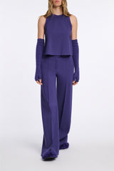 Dorothee Schumacher Virgin Merino-Cashmere Fuzzy Knit Arm-Warmers in Lavendel Night Vancouver. Shop Online or in Store.