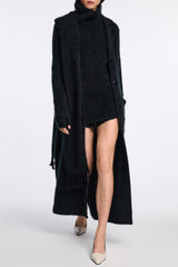 Dorothee Schumacher Virgin Merino-Cashmere Fuzzy Knit Coat in Black Vancouver. Shop Online or in Store.