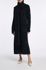 Dorothee Schumacher Virgin Merino-Cashmere Fuzzy Knit Coat in Black Vancouver. Shop Online or in Store.