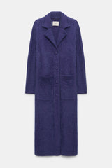 Dorothee Schumacher Virgin Merino-Cashmere Fuzzy Knit Coat in Lavendel Night Vancouver. Shop Online or in Store.
