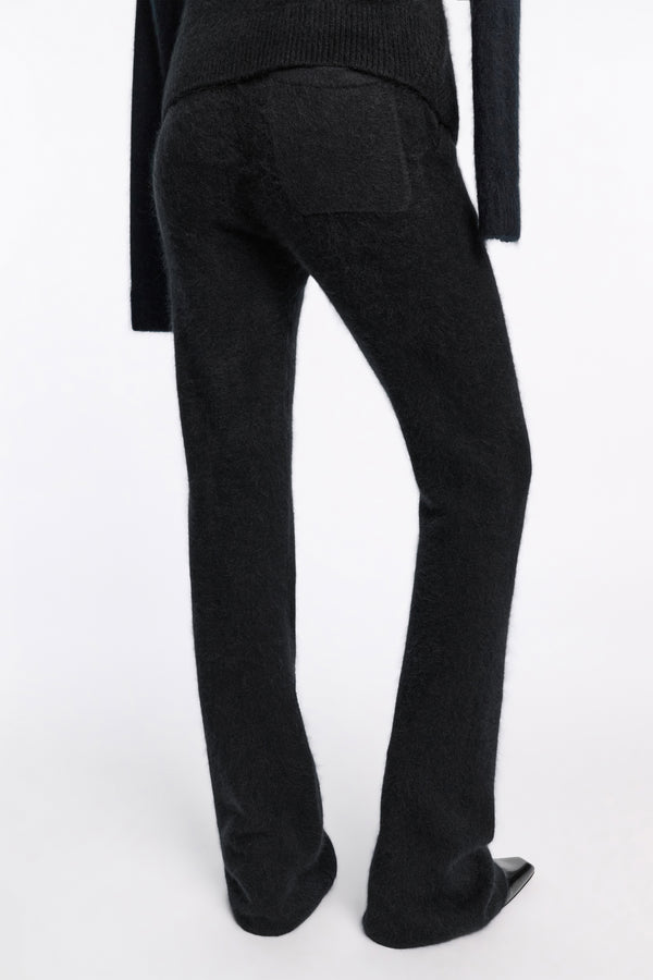 Dorothee Schumacher Virgin Merino-Cashmere Fuzzy Knit Pants in Black Vancouver. Shop Online or in Store.