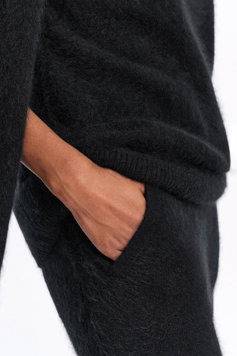 Dorothee Schumacher Virgin Merino-Cashmere Fuzzy Knit Pants in Black Vancouver. Shop Online or in Store.
