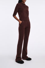 Dorothee Schumacher Virgin Merino-Cashmere Fuzzy Knit Pants in Chocolate Brown Vancouver. Shop Online or in Store.
