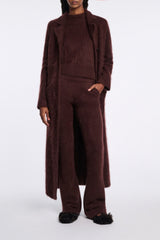 Dorothee Schumacher Virgin Merino-Cashmere Fuzzy Knit Pants in Chocolate Brown Vancouver. Shop Online or in Store.