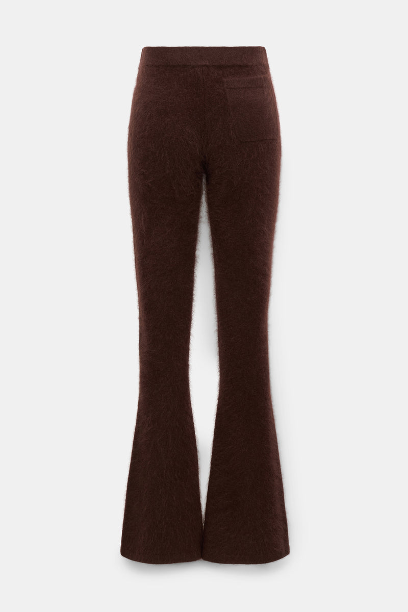 Dorothee Schumacher Virgin Merino-Cashmere Fuzzy Knit Pants in Chocolate Brown Vancouver. Shop Online or in Store.