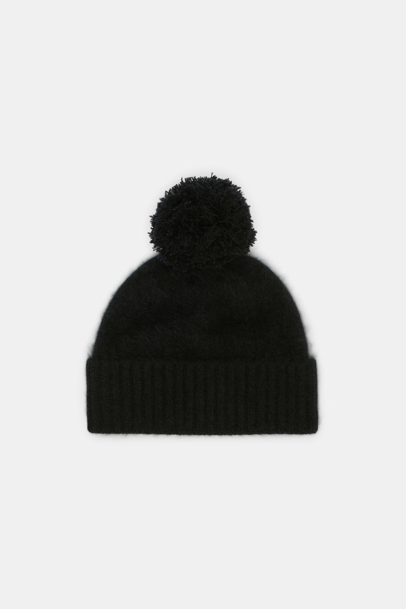 Dorothee Schumacher Virgin Merino-Cashmere Fuzzy Knit Toque in Black Vancouver. Shop Online or in Store.