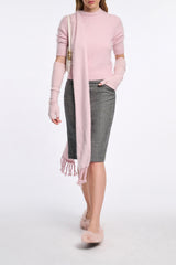 Dorothee Schumacher Virgin Merino-Cashmere Fuzzy Knit Turtleneck Pullover in Candy Rose Vancouver. Shop Online or in Store.