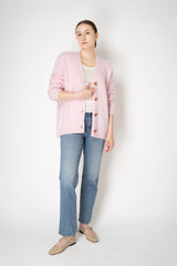 Dorothee Schumacher Virgin Merino-Cashmere Fuzzy Knit V-neck Cardigan in Pink Vancouver. Shop Online or in Store