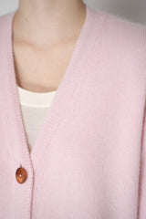 Dorothee Schumacher Virgin Merino-Cashmere Fuzzy Knit V-neck Cardigan in Pink Vancouver. Shop Online or in Store