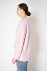 Dorothee Schumacher Virgin Merino-Cashmere Fuzzy Knit V-neck Cardigan in Pink Vancouver. Shop Online or in Store