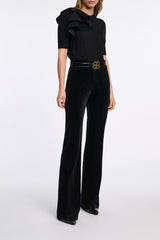 Dorothee Schumacher Virgin Merino Knit Tee with Bow Embellishment in Black Vancouver. Shop Online or in Store.