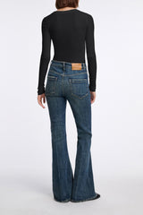 Dorothee Schumacher Virgin Wool Knit Pullover with Deep Scoop Neck in Black Vancouver. Shop Online or in Store.