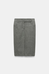 Dorothee Schumacher Virgin Wool Tweed Pencil Skirt in Pepper and Salt Vancouver. Shop Online or in Store.