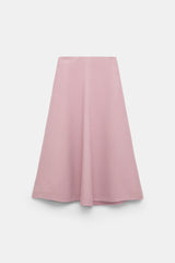 Dorothee Schumacher Viscose Crepe Piqué A-Line Midi Skirt in Lilac Pink Vancouver. Shop Online or in Store.