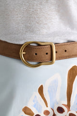 Dorothee Schumacher Waxed Suede Belt in Terracotta Vancouver. Shop Online or in Store.