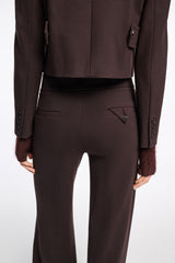 Dorothee Schumacher Wide Leg Punto Milano Trousers in Dark Chocolate Vancouver. Shop Online or in Store.