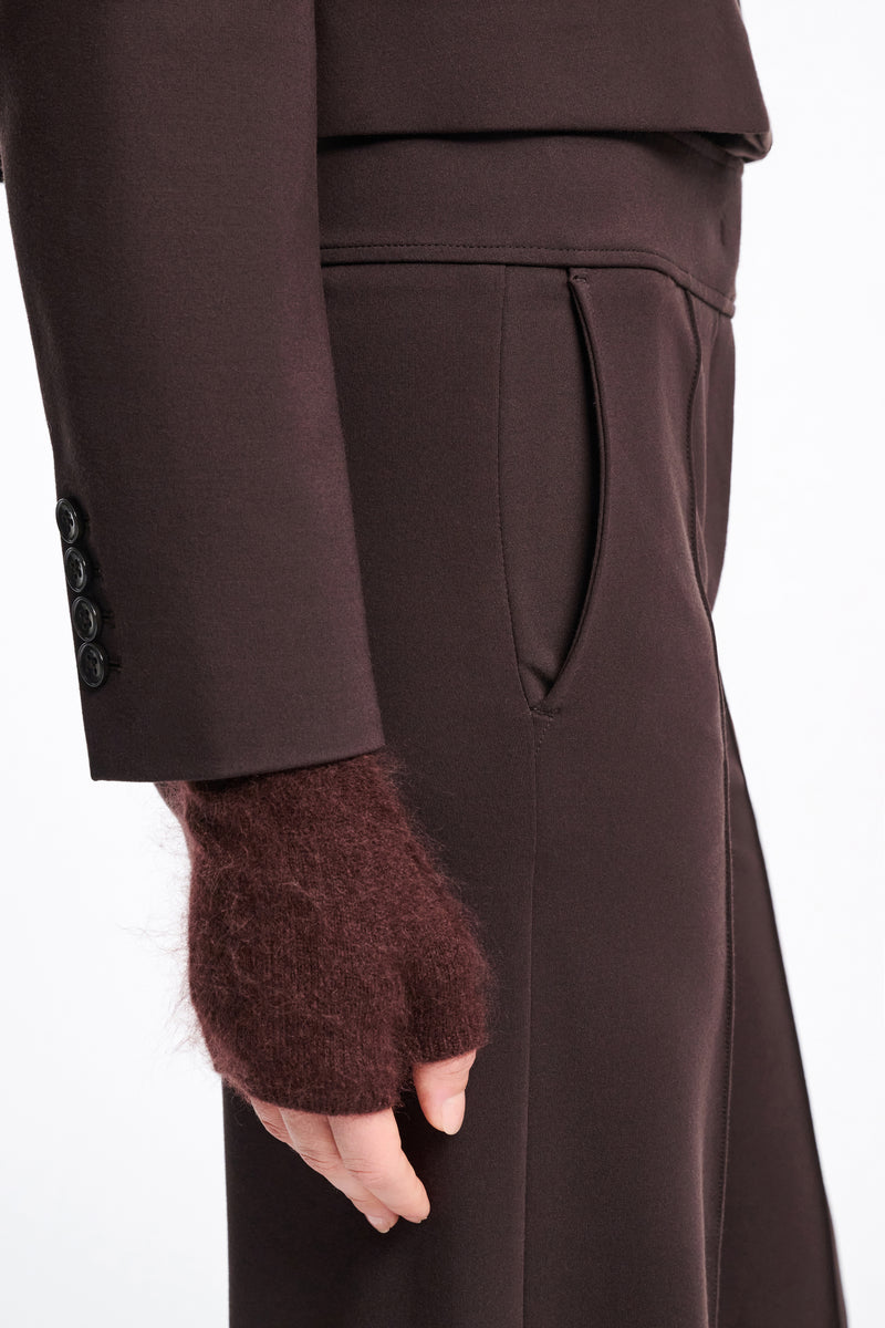 Dorothee Schumacher Wide Leg Punto Milano Trousers in Dark Chocolate Vancouver. Shop Online or in Store.