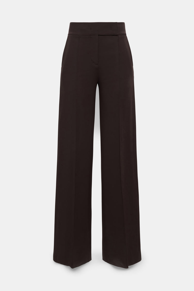 Dorothee Schumacher Wide Leg Punto Milano Trousers in Dark Chocolate Vancouver. Shop Online or in Store.