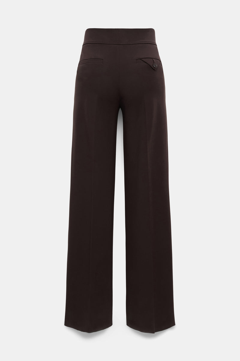 Dorothee Schumacher Wide Leg Punto Milano Trousers in Dark Chocolate Vancouver. Shop Online or in Store.