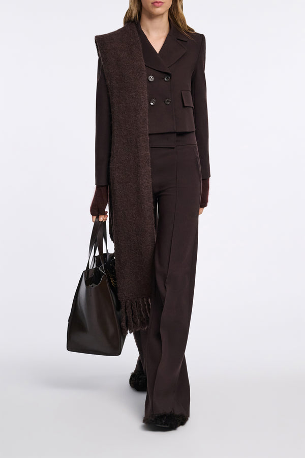 Dorothee Schumacher Wide Leg Punto Milano Trousers in Dark Chocolate Vancouver. Shop Online or in Store.