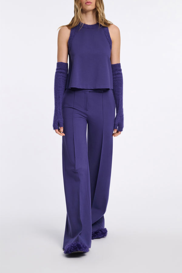 Dorothee Schumacher Wide Leg Punto Milano Trousers in Iris Vancouver. Shop Online or in Store.