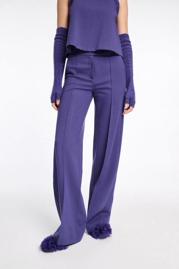 Dorothee Schumacher Wide Leg Punto Milano Trousers in Iris Vancouver. Shop Online or in Store.
