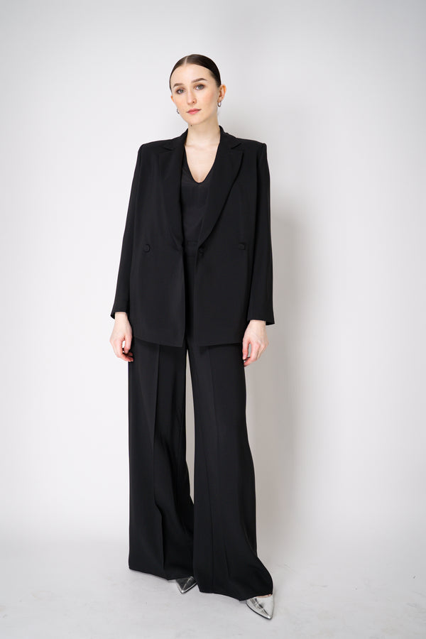 Erika Cavallini Cady Double Breasted Blazer with Tie Belt in Black Vancouver. Shop Online or in Store.