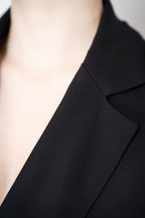 Erika Cavallini Cady Double Breasted Blazer with Tie Belt in Black Vancouver. Shop Online or in Store.