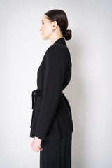 Erika Cavallini Cady Double Breasted Blazer with Tie Belt in Black Vancouver. Shop Online or in Store.