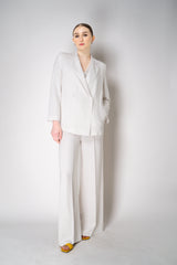 Erika Cavallini Cady Double Breasted Blazer with Tie Belt in White Vancouver. Shop Online or in Store.