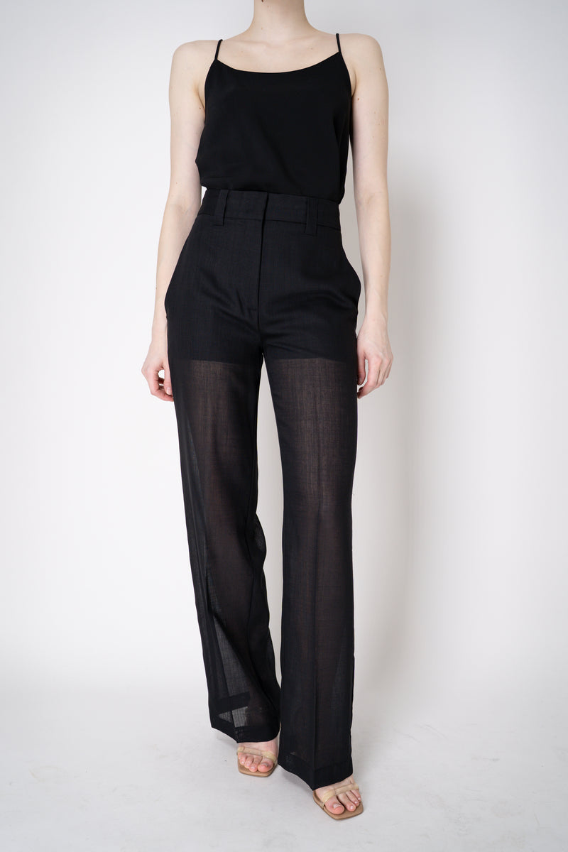Erika Cavallini Sheer Virgin Wool Trousers in Black Vancouver. Shop Online or in Store.